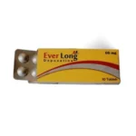 Everlong 60mg tablet, a white, round pill used to treat premature ejaculation. The tablet contains Dapoxetine as the active ingredient. Available at MedicineWalyDost.com.