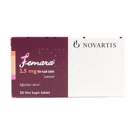 Femara 2.5mg tablet (Letrozole), an imported medication used in the treatment of breast cancer in postmenopausal women by lowering estrogen levels. Available at MedicineWalyDost.com.