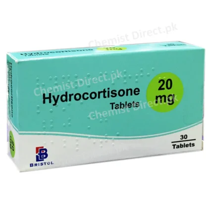 Hydrocortisone 20mg Tablet Imported original corticosteroid medicine for inflammation, allergies, and adrenal insufficiency available in Pakistan