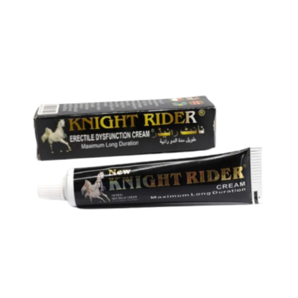 Knight Rider Delay Cream, a topical cream designed to help men delay ejaculation and prolong performance. Fast-absorbing formula for enhanced confidence. Available at MedicineWalyDost.com.