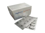 Myfortic 360mg tablet, a white, oval-shaped pill used to prevent organ rejection in transplant patients. The tablet contains Mycophenolate as the active ingredient. Available at MedicineWalyDost.com.