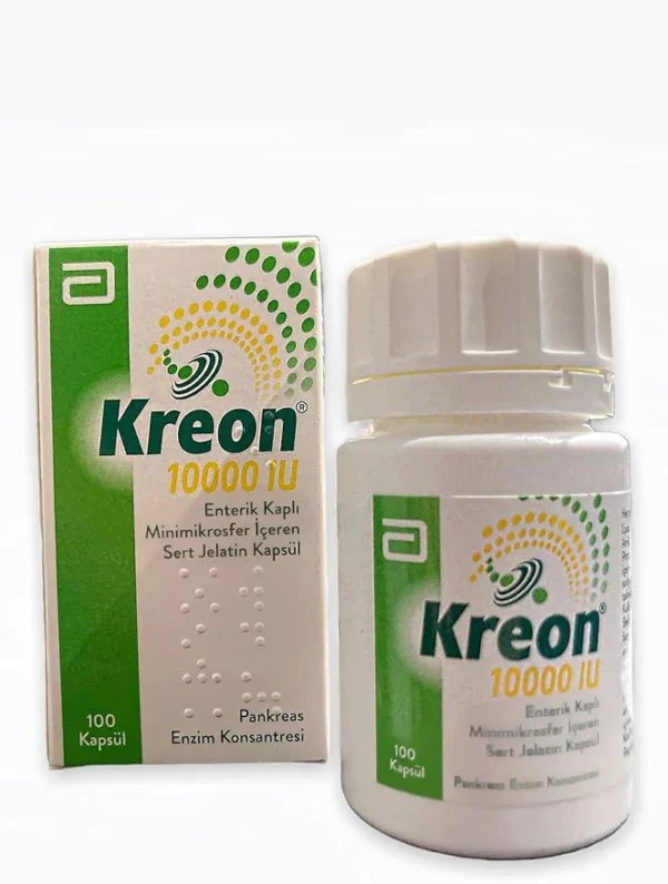 Kreon 10000 Capsule – Pancreatin Enzyme Supplement for Pancreatic Insufficiency – Original by Abbott – Available at MedicineWalyDost (1)