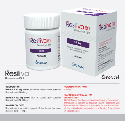Resiliva 80mg Tablet Resmetirom original medicine available in Pakistan at MedicineWalyDost.com