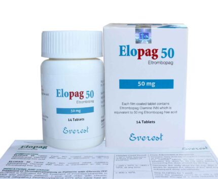 Elopag 50mg Tablet (Eltrombopag) original platelet boosting medicine in Pakistan available at MedicineWalyDost.com
