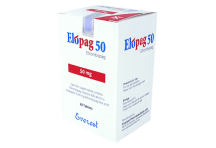 Elopag 50mg Tablet (Eltrombopag) original platelet boosting medicine in Pakistan available at MedicineWalyDost.com