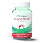 Nutrifactor Glucofactor supplement bottle for blood sugar support in Pakistan.