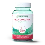 Nutrifactor Glucofactor supplement bottle for blood sugar support in Pakistan.