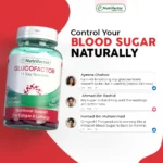 Nutrifactor Glucofactor supplement bottle for blood sugar support in Pakistan.