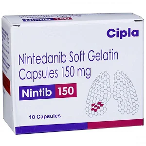 Nintib 150mg Capsule (Nintedanib) by Cipla for IPF and Lung Cancer – available online in Pakistan.