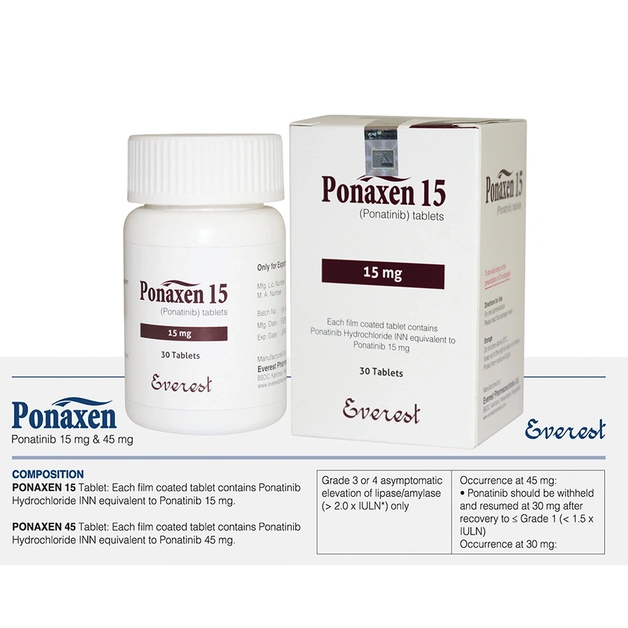 Ponaxen 15mg Tablets (Ponatinib) - Order Online from MedicineWalyDost.com for Home Delivery in all Pakistan at Best Price