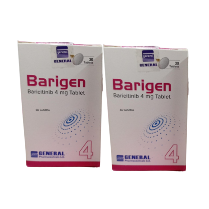 Barigen 4mg Tablet (Baricitinib) by General Pharmaceuticals Ltd. original imported medicine used for rheumatoid arthritis and inflammatory conditions, available on MedicineWalyDost.com