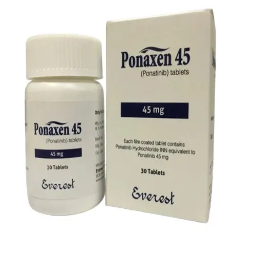 Ponaxen 45mg Tablet (Ponatinib) original imported oncology medicine used for chronic myeloid leukemia and acute lymphoblastic leukemia treatment in Pakistan
