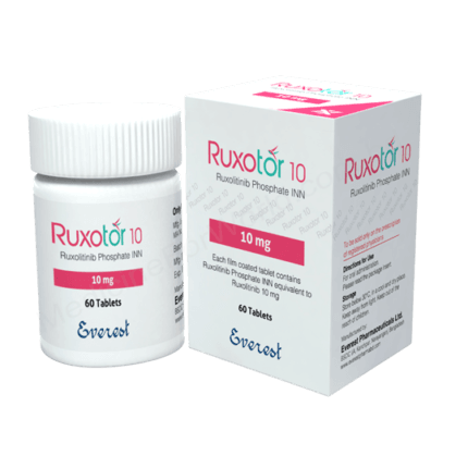 Ruxotor 10mg Tablet (Ruxolitinib) original imported medicine used for myelofibrosis and polycythemia vera treatment in Pakistan