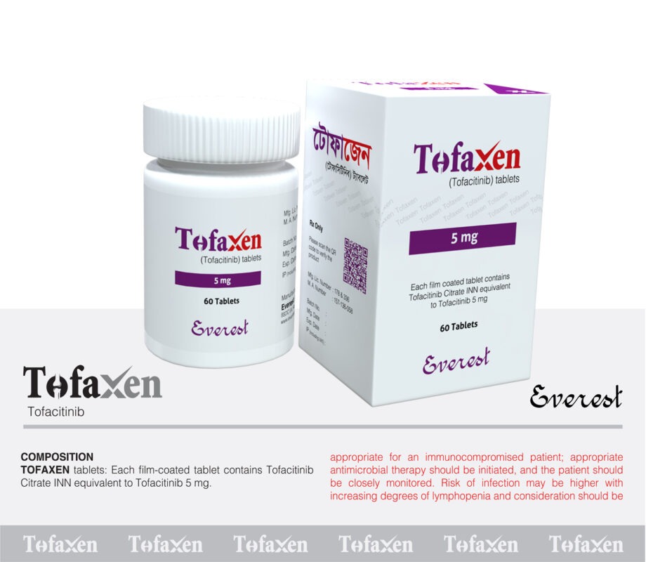 Tofaxen 5mg Tablet Tofacitinib oral immunomodulator for rheumatoid arthritis and autoimmune diseases