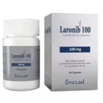 Laronib 100mg Capsule Larotrectinib oral targeted therapy for NTRK gene fusion-positive solid tumors, manufactured by Everest Pharmaceuticals, 30 capsules per bottle