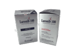 Laronib 100mg Capsule Larotrectinib oral targeted therapy for NTRK gene fusion-positive solid tumors, manufactured by Everest Pharmaceuticals, 30 capsules per bottle