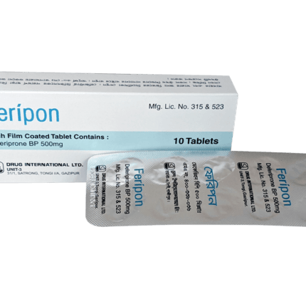 Feripon 500mg Tablet (Deferiprone) iron chelation medicine used for treatment of iron overload in thalassemia patients in Pakistan available at MedicineWalyDost.com