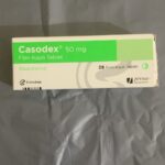 Casodex 50 mg (bicalutamide) prostate cancer medicine tablets packaging
