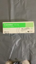 Casodex 50 mg (bicalutamide) prostate cancer medicine tablets packaging