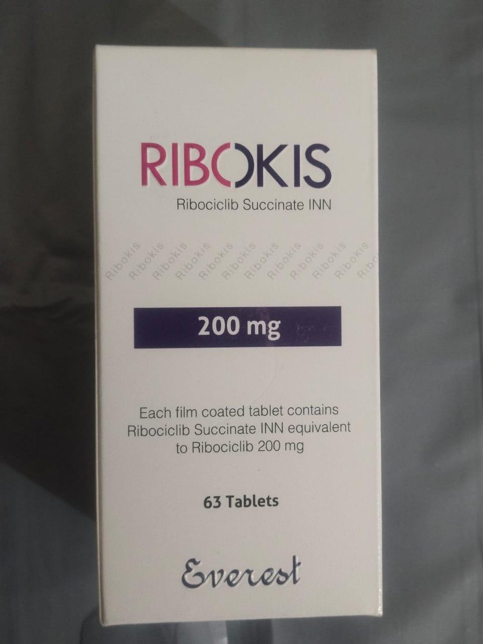 Ribokis Ribociclib Succinate tablets packaging for breast cancer treatment in Pakistan