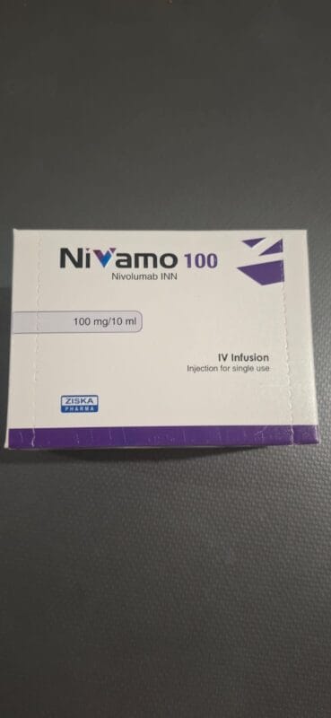 Nivamo 100mg Injection Nivolumab vial for cancer immunotherapy treatment in Pakistan #Nivolumab #NivamoInjection #CancerTreatmentPakistan #Immunotherapy #OnlinePharmacyPakistan