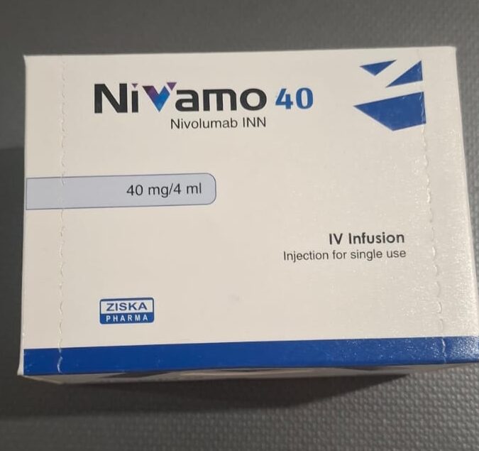 Nivamo Injection 40mg 4ml Nivolumab vial for cancer immunotherapy treatment in Pakistan #Nivolumab #NivamoInjection #CancerTreatmentPakistan #Immunotherapy #OnlinePharmacyPakistan