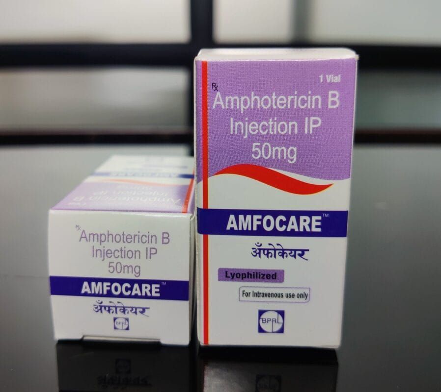 Amfocare Injection 50mg Amphotericin B vial for severe fungal infection treatment in Pakistan #AmphotericinB #AmfocareInjection #AntifungalTreatment #Mucormycosis #OnlinePharmacyPakistan