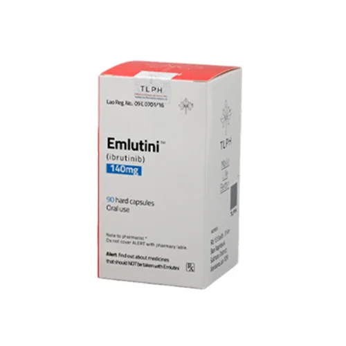 Emlutini 140mg Capsule Ibrutinib 90 hard capsules by TLPH Tongmeng Lao Pharmaceutical for blood cancer treatment Emlutini 140mg Capsule Ibrutinib 90 hard capsules by TLPH Tongmeng Lao Pharmaceutical for blood cancer treatment