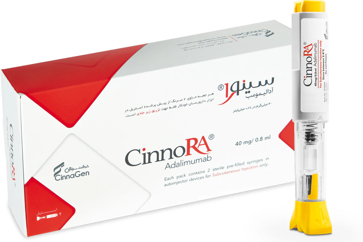 Cinnora 40mg Injection (Adalimumab) - Imported Cinnora 40mg Injection (Adalimumab) Imported by Cinnagen Iran Pack of 2 Injections