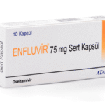 Enfluvir 75mg Capsule containing Oseltamivir antiviral medicine used for influenza treatment.