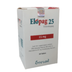 Elopag 25mg Tablet Eltrombopag 28 tablets by Everest Pharmaceuticals for low platelet count and immune thrombocytopenia treatment