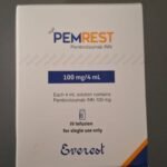 Pemrest 100mg Injection containing Pembrolizumab immunotherapy medicine manufactured by Everest Pharmaceuticals Bangladesh.