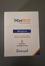 Pemrest 100mg Injection containing Pembrolizumab immunotherapy medicine manufactured by Everest Pharmaceuticals Bangladesh.