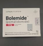 Bolemide 4mg Capsule (Pomalidomide) oncology medicine pack by TLPH Laos used for multiple myeloma treatment.