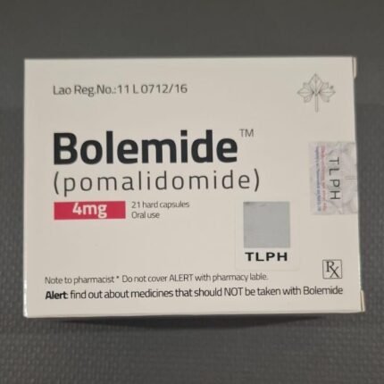 Bolemide 4mg Capsule (Pomalidomide) oncology medicine pack by TLPH Laos used for multiple myeloma treatment.