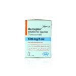 Herceptin 600mg Injection (Trastuzumab) vial by Roche used for targeted treatment of HER2-positive breast cancer and gastric cancer.