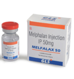 Melfalax 50 Injection containing Melphalan 50mg lyophilized chemotherapy medicine manufactured by GLS Pharma.