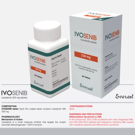 Ivosenib 250mg Tablet containing Ivosidenib targeted cancer therapy manufactured by Everest Pharmaceuticals Bangladesh.