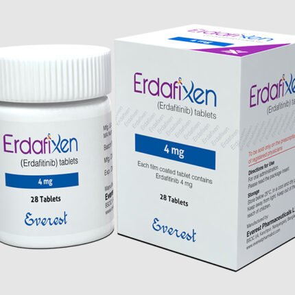 Erdafixen 4mg Tablet (Erdafitinib) by Everest Pharmaceuticals, pack of 28 tablets for FGFR-positive advanced bladder cancer.