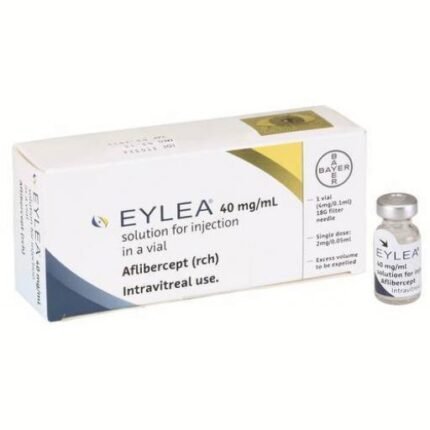 Eylea 40mg Injection (Aflibercept) by Bayer, 1 vial for the treatment of retinal diseases and vision-threatening eye conditions.