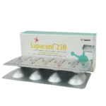 Lapacent 250mg Tablet (Lapatinib) by Incepta Pharmaceuticals Ltd. – Pack of 12 Tablets for HER2-positive breast cancer treatment.