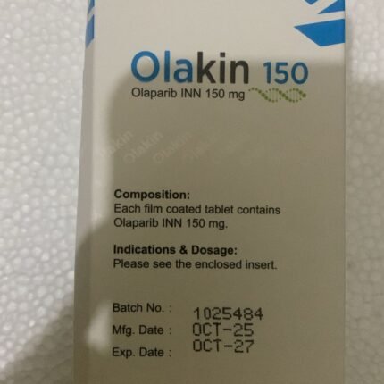 Olakin 150mg Tablet (Olaparib) by Ziska Pharma – Pack of 120 Tablets for targeted cancer treatment.