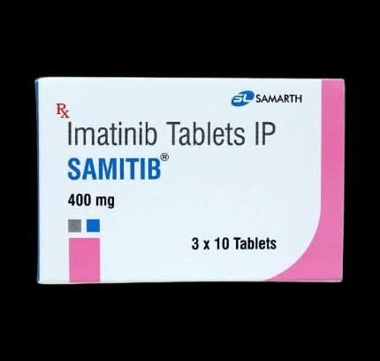 Samitib 400mg Tablet (Imatinib) by Samarth Life Sciences Pvt. Ltd., pack of 30 tablets for leukemia and GIST treatment.