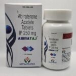 Abiraterone Acetate 250mg Tablet (Abirataj) by Sartaj Pharma – 120 tablets for advanced prostate cancer treatment.