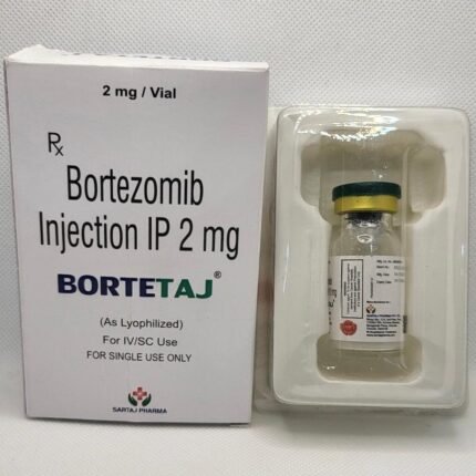 Bortezomib 2mg Injection (Bortetaj) by Sartaj Pharma for multiple myeloma and mantle cell lymphoma treatment.