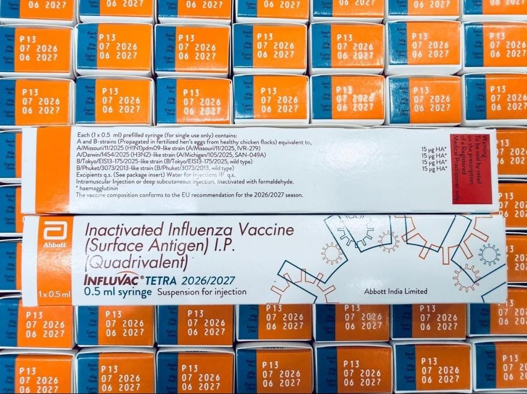 Influvac Tetra Injection 2026–2027 – Indian Imported Influenza Vaccine by Abbott India Limited Influvac Tetra Injection 2026–2027 – Indian Imported Influenza Vaccine by Abbott India Limited