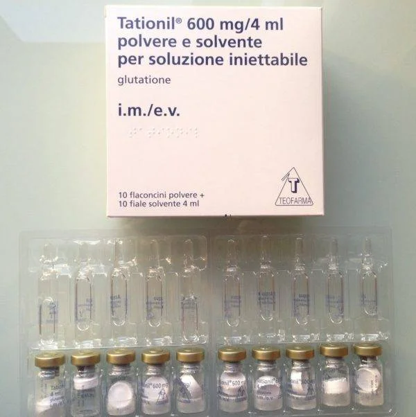 Tationil 600mg Injection (Glutathione) imported original skin whitening and antioxidant medicine in Pakistan available at MedicineWalyDost.com